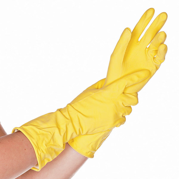 Universal-Handschuh BETTINA, 12 Beutel à 12 Paar, gelb, Größe M