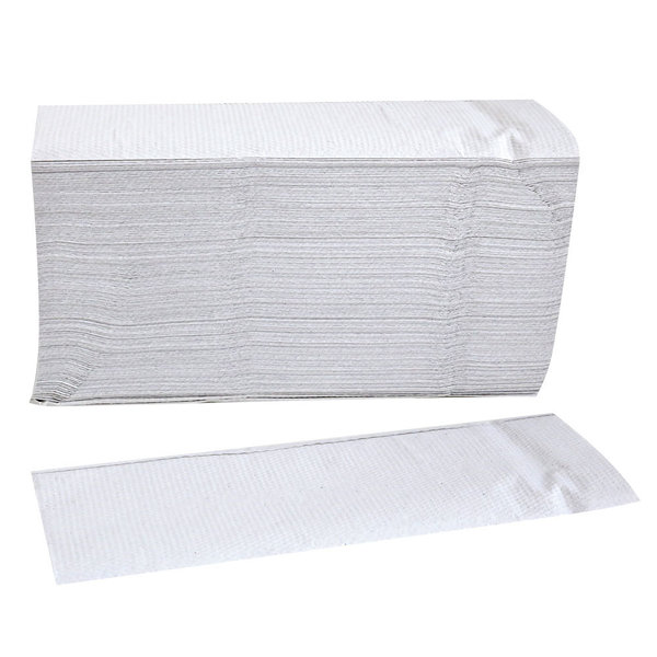Falthandtücher, weiß, 1-lagig, 23 x 32cm, N-Falz 15 x 200 Stück, 100% Recyclingpapier