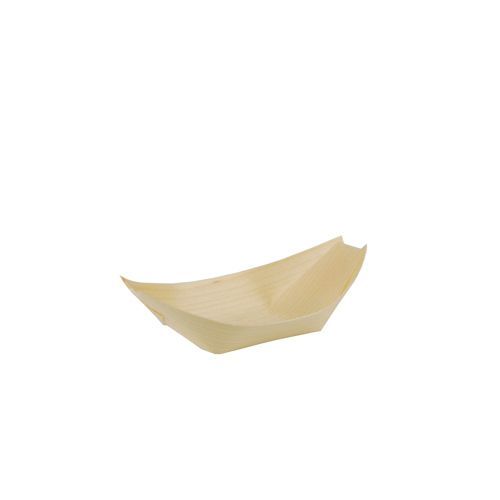 Fingerfood - Schalen, Holz 16,5 cm x 8,5 cm "Schiffchen", 10 x 50 Stück