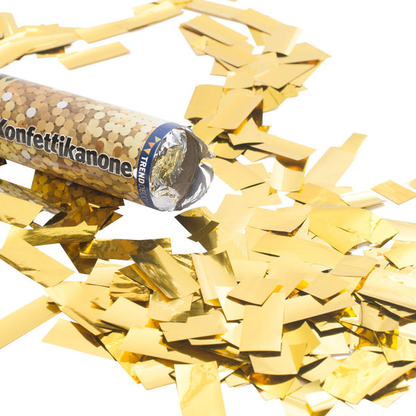 Konfetti-Kanone, Folienstreifen gold-metallic, 40 cm, 1 Stück