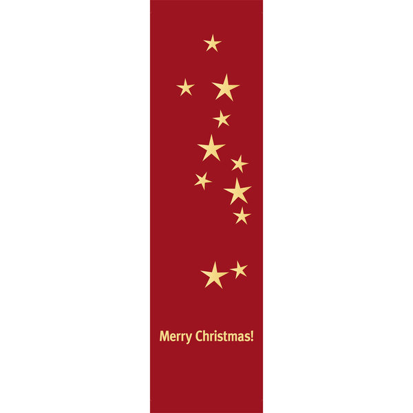 Banner Merry Christmas Sterne wetterfest, rot-gold, 1 Stück