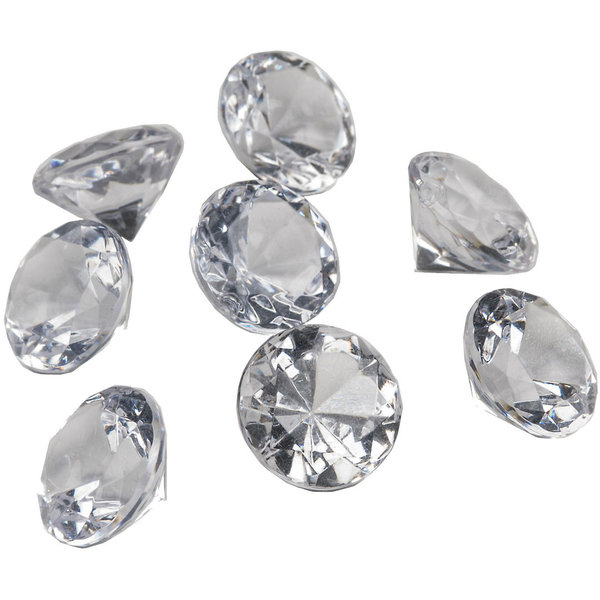 Deko-Diamanten, Ø 3cm, kristall-klar, 18 Stück