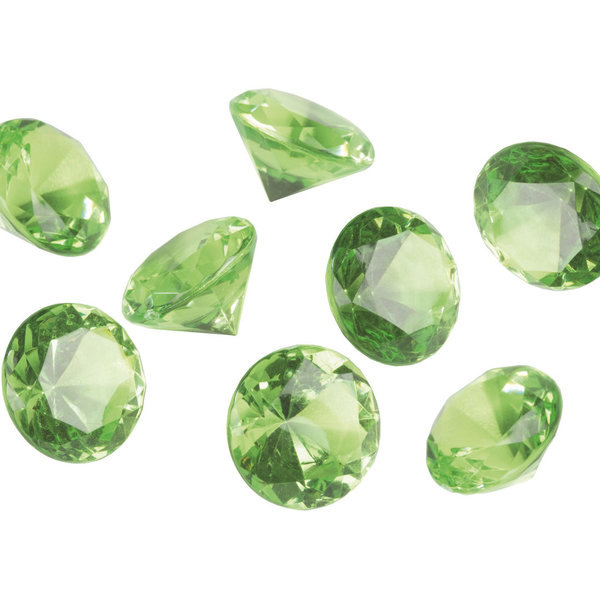 Deko-Diamanten, Ø 3cm, grün-klar, 18 Stück