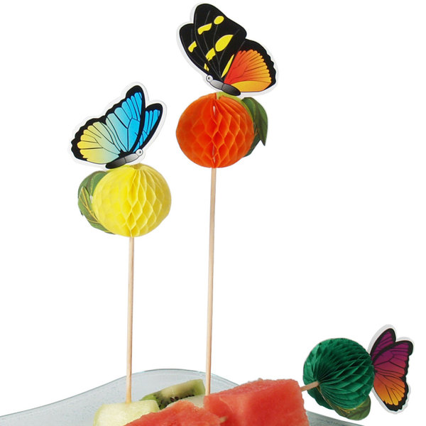 48  Party-Picker Schmetterling 3D, bunt