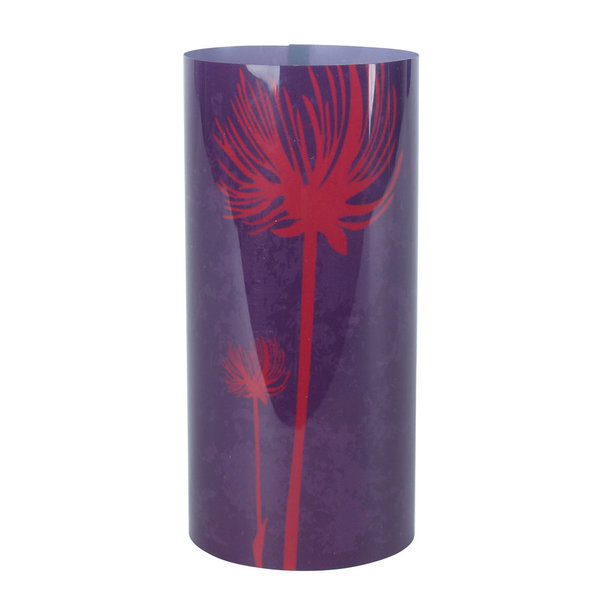 Windlicht Pusteblume, lila 1 Motivbogen + 1 Teelichtglas