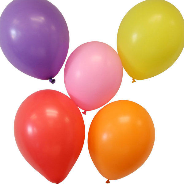 5  Luftballons, x-groß, Ø: 35 cm, bunte Mischung