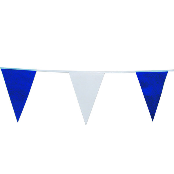 Wimpelkette wetterfest, 4m, weiß-blau