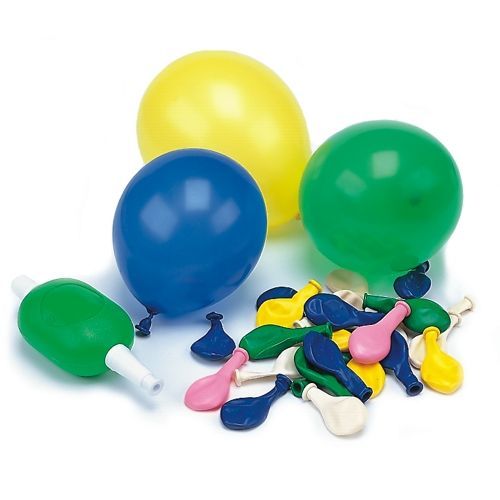 Luftballons mit Pumpe Ø 8,5 cm farbig sortiert, 500 Stück