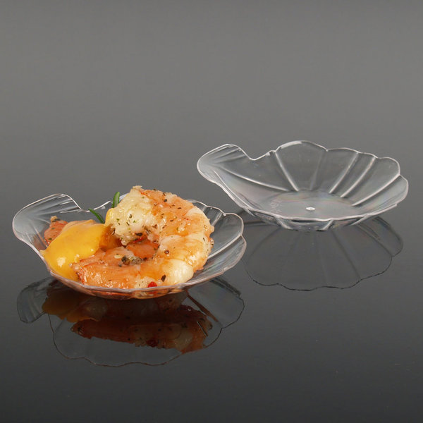 Fingerfood Buffet-Minischale, Muschel, transparent, 50 Stück