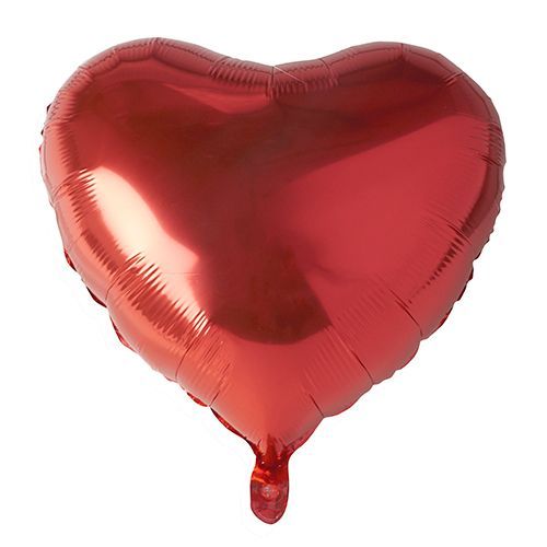 Folienluftballon "Herz" Ø 45 cm rot, 24 Stück