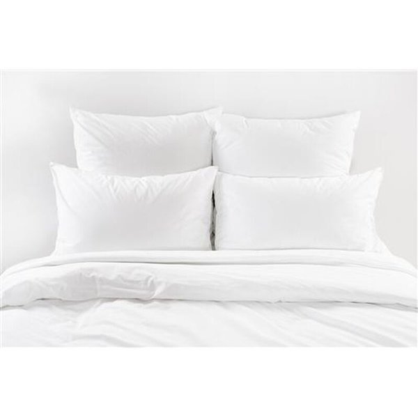 Preiswerte Bettwäsche aus 100% Baumwolle, Leicht-Linon glatt, weiss Kissenbezug 80/80cm, 2 Stück