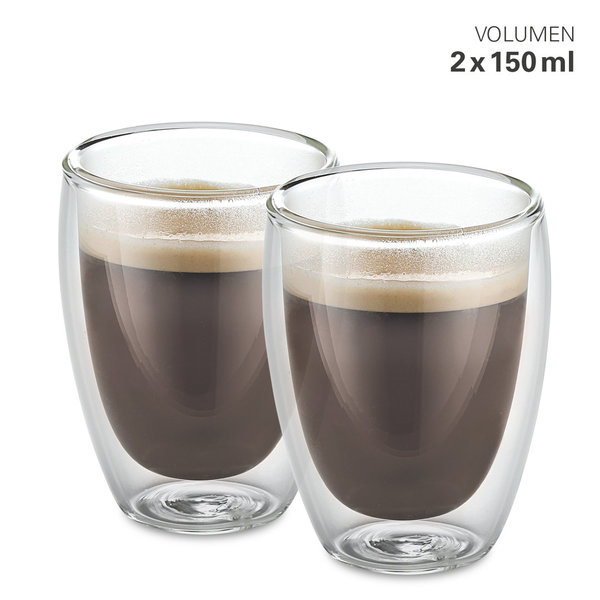 Gläser doppelwandig M 150 ml Set 2